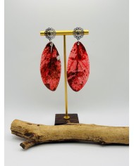 PENDIENTES ARTESANOS DE HOJA NATURAL ESQUELETIZADA