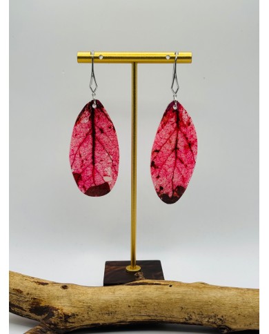 PENDIENTES ARTESANOS DE HOJA NATURAL ESQUELETIZADA