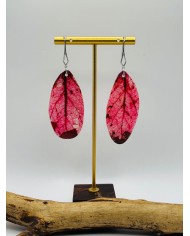 PENDIENTES ARTESANOS DE HOJA NATURAL ESQUELETIZADA