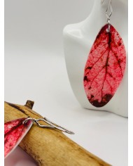 PENDIENTES ARTESANOS DE HOJA NATURAL ESQUELETIZADA