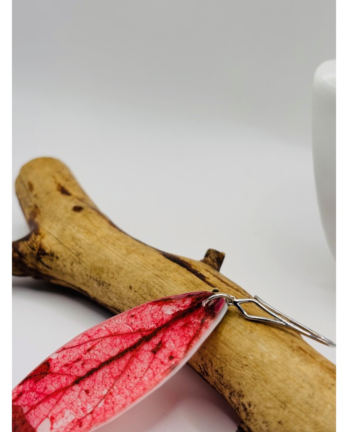 PENDIENTES ARTESANOS DE HOJA NATURAL ESQUELETIZADA