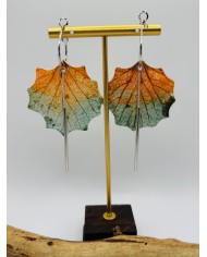 PENDIENTES ARTESANOS DE HOJA NATURAL ESQUELETIZADA