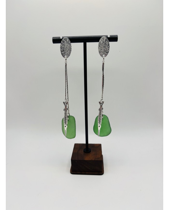 PENDIENTES DE CRISTAL MARINO O LÁGRIMAS DE SIRENA