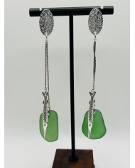 PENDIENTES ARTESANOS DE CRISTAL MARINO