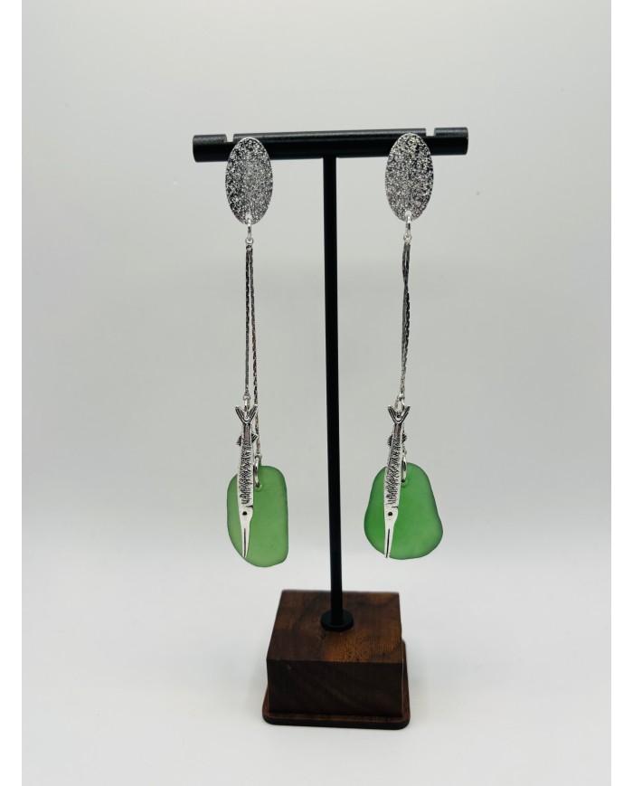 PENDIENTES DE CRISTAL MARINO O LÁGRIMAS DE SIRENA