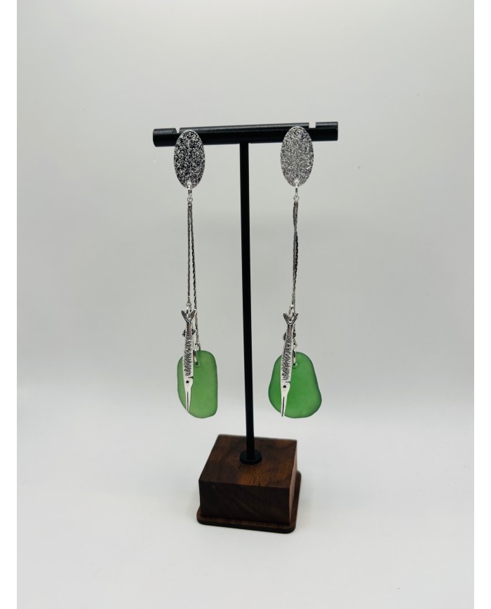 PENDIENTES DE CRISTAL MARINO O LÁGRIMAS DE SIRENA