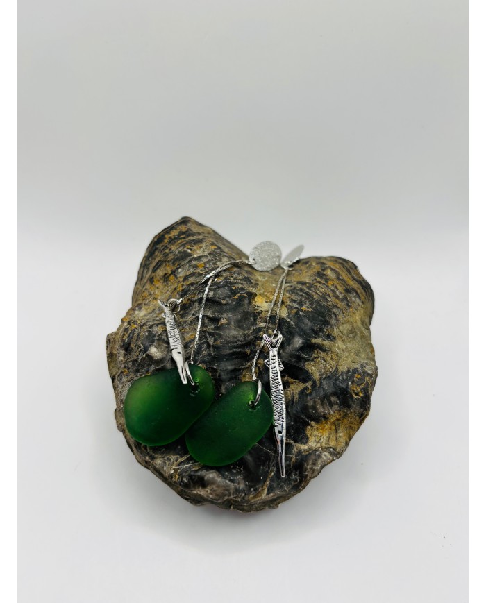 PENDIENTES DE CRISTAL MARINO O LÁGRIMAS DE SIRENA