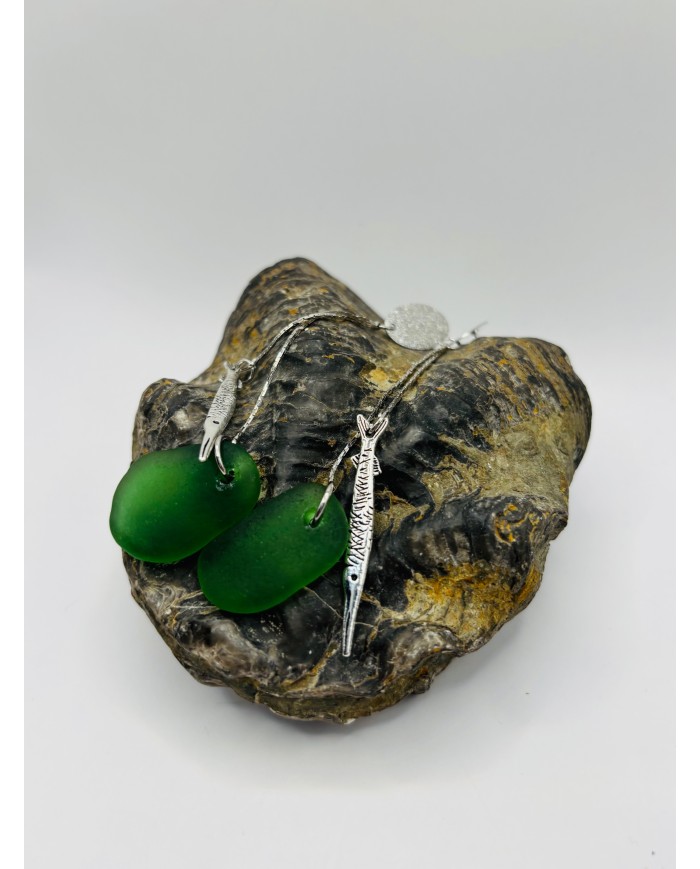 PENDIENTES DE CRISTAL MARINO O LÁGRIMAS DE SIRENA