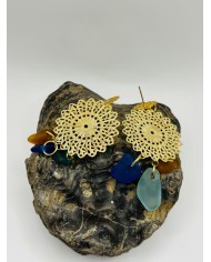 PENDIENTES ARTESANOS DE CRISTAL MARINO