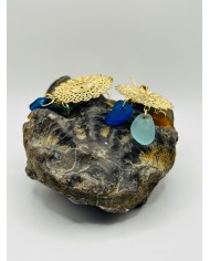 PENDIENTES ARTESANOS DE CRISTAL MARINO