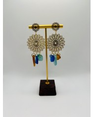 PENDIENTES ARTESANOS DE CRISTAL MARINO