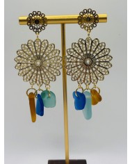 PENDIENTES ARTESANOS DE CRISTAL MARINO