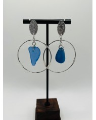 PENDIENTES ARTESANOS DE CRISTAL MARINO