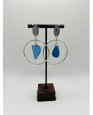 PENDIENTES ARTESANOS DE CRISTAL MARINO
