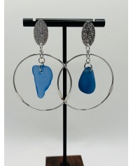 PENDIENTES ARTESANOS DE CRISTAL MARINO