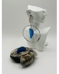 PENDIENTES ARTESANOS DE CRISTAL MARINO