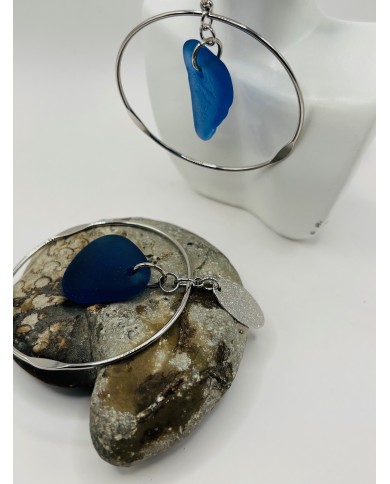 PENDIENTES ARTESANOS DE CRISTAL MARINO