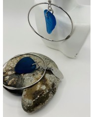 PENDIENTES ARTESANOS DE CRISTAL MARINO