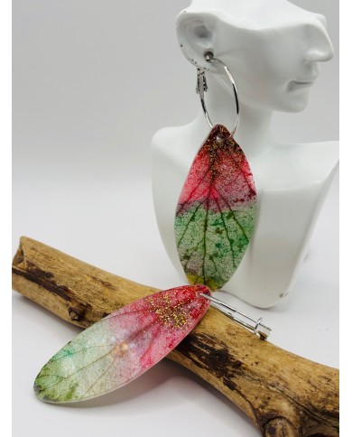 PENDIENTES ARTESANOS DE HOJA NATURAL