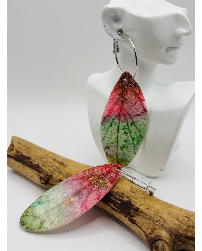 PENDIENTES ARTESANOS DE HOJA NATURAL