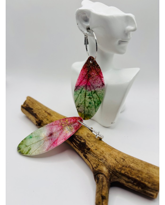 PENDIENTES ARTESANOS DE HOJA NATURAL