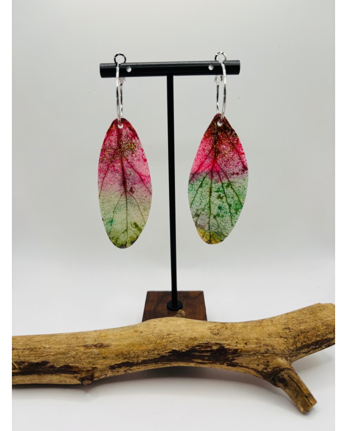 PENDIENTES ARTESANOS DE HOJA NATURAL