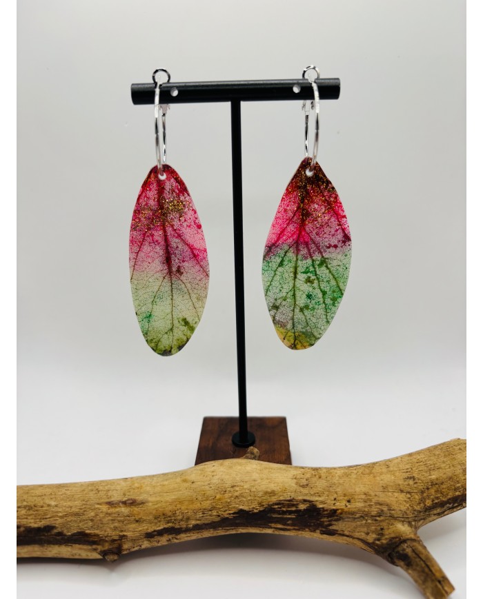 PENDIENTES ARTESANOS DE HOJA NATURAL