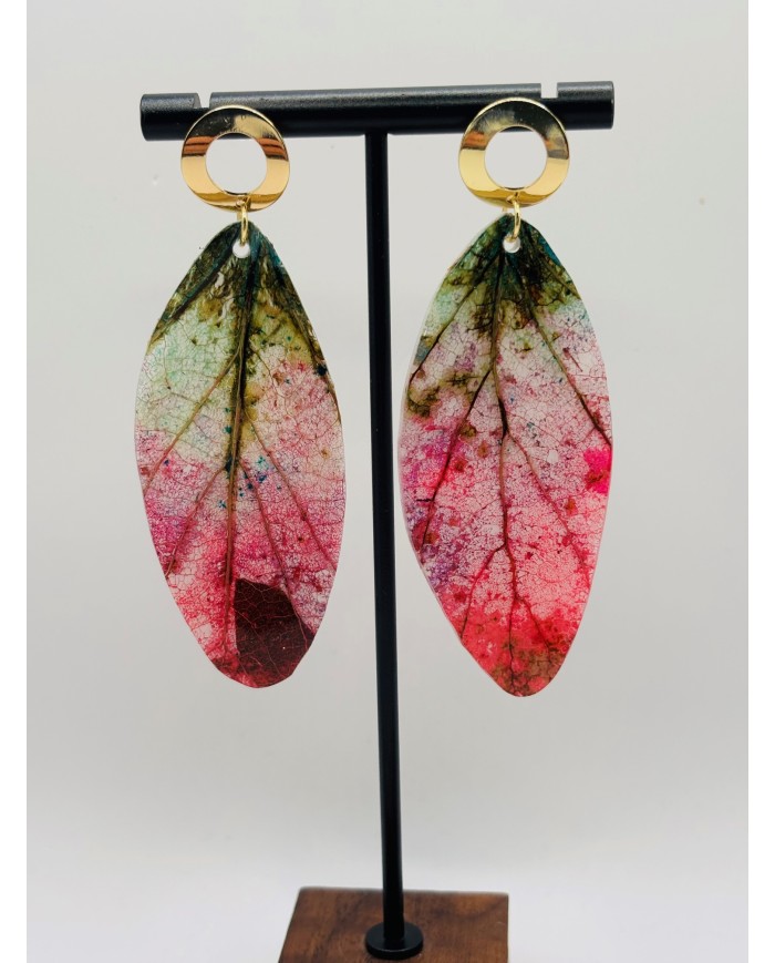 PENDIENTES ARTESANOS DE HOJA NATURAL