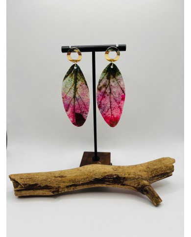 PENDIENTES ARTESANOS DE HOJA NATURAL