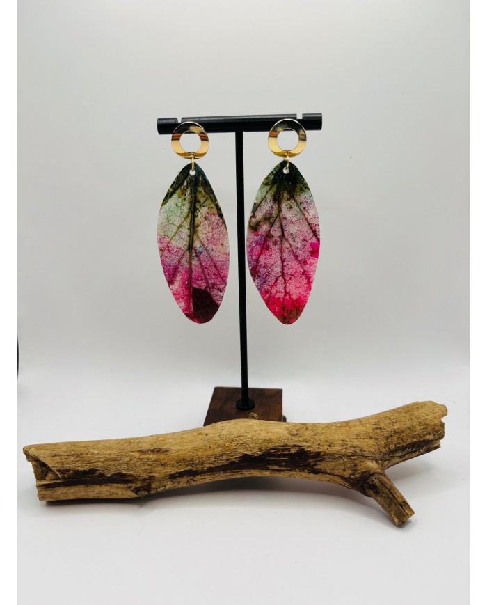 PENDIENTES ARTESANOS DE HOJA NATURAL