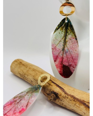 PENDIENTES ARTESANOS DE HOJA NATURAL