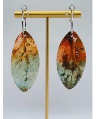 PENDIENTES ARTESANOS DE HOJA NATURAL ESQUELETIZADA