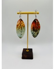 PENDIENTES ARTESANOS DE HOJA NATURAL ESQUELETIZADA