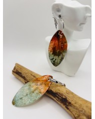 PENDIENTES ARTESANOS DE HOJA NATURAL ESQUELETIZADA