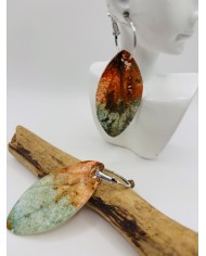 PENDIENTES ARTESANOS DE HOJA NATURAL ESQUELETIZADA