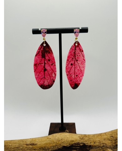 PENDIENTES ARTESANOS DE HOJA NATURAL