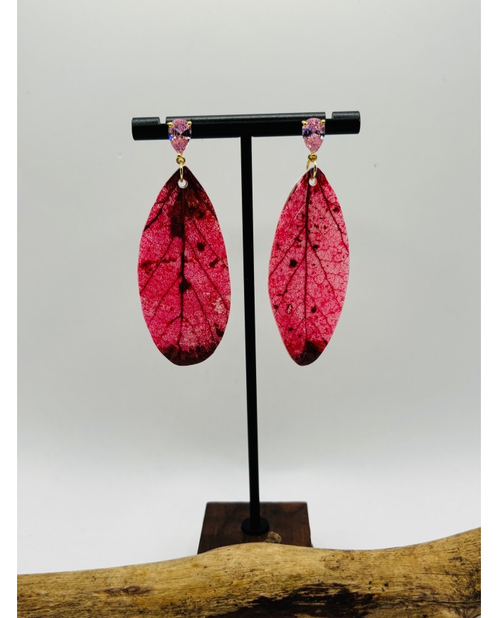PENDIENTES ARTESANOS DE HOJA NATURAL