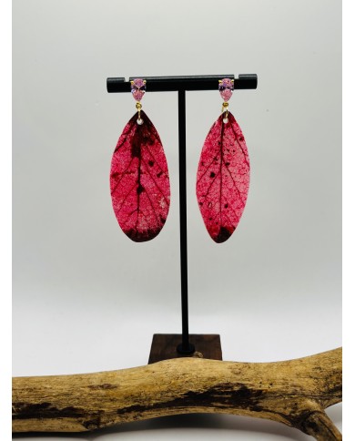 PENDIENTES ARTESANOS DE HOJA NATURAL