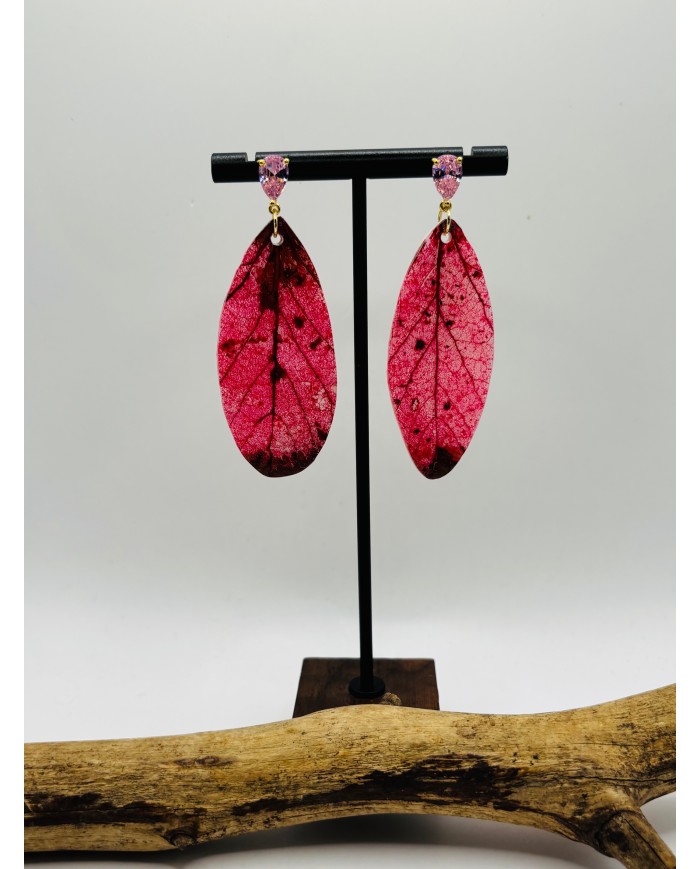 PENDIENTES ARTESANOS DE HOJA NATURAL
