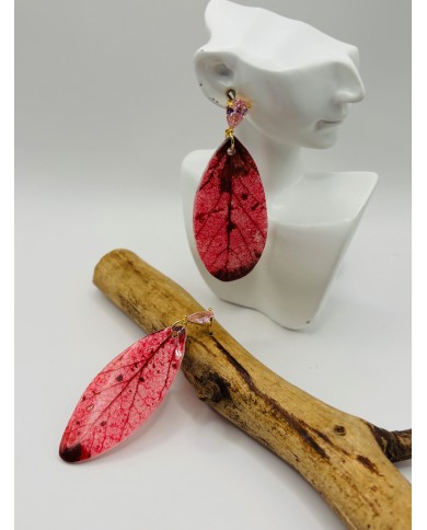 PENDIENTES ARTESANOS DE HOJA NATURAL