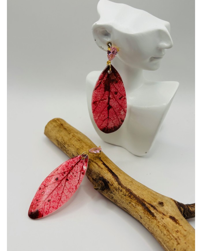 PENDIENTES ARTESANOS DE HOJA NATURAL