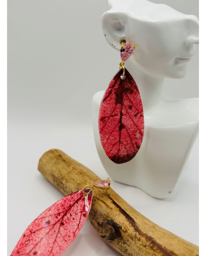 PENDIENTES ARTESANOS DE HOJA NATURAL