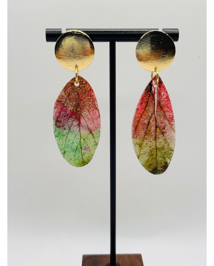 PENDIENTES ARTESANOS DE HOJA NATURAL