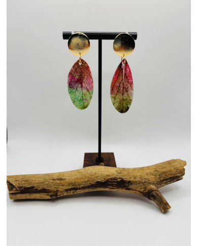 PENDIENTES ARTESANOS DE HOJA NATURAL