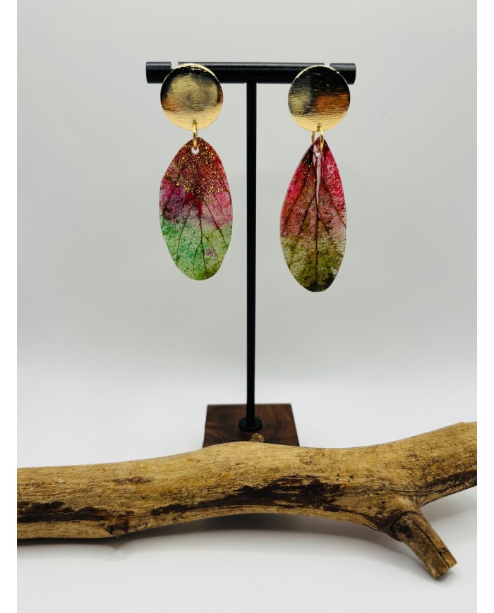 PENDIENTES ARTESANOS DE HOJA NATURAL