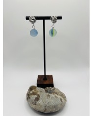PENDIENTES ARTESANOS DE CRISTAL MARINO