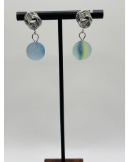 PENDIENTES ARTESANOS DE CRISTAL MARINO