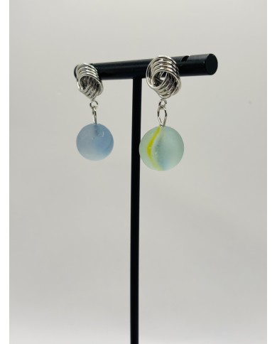 PENDIENTES ARTESANOS DE CRISTAL MARINO