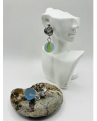 PENDIENTES ARTESANOS DE CRISTAL MARINO