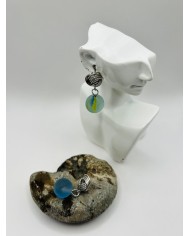 PENDIENTES ARTESANOS DE CRISTAL MARINO
